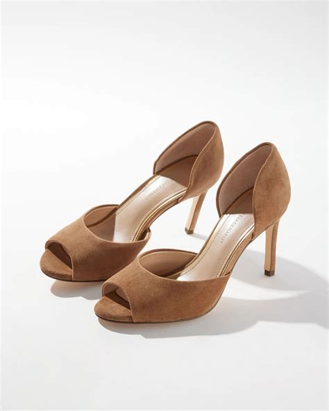 Adlena suede peep toe pump 